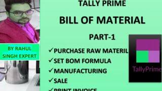 TALLY PRIME- Bill of material | how to learn bill of material in tally prime in hindi | BOM
