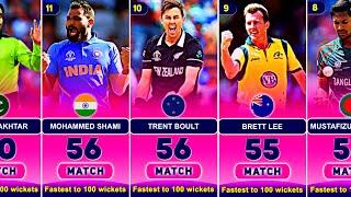 Fastest to 100 Wickets in ODI Cricket With Top 50 Bowlers