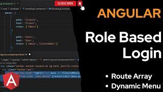 Role Based Login in Angular | Role Based Authorization Angular | Angular Tutorials