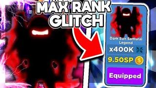  NEW NINJA LEGENDS GAME BREAKING GLITCH *INSTANT MAX RANK* Ninja Legends (Roblox)