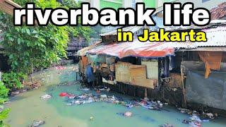 KEHIDUPAN NYATA di BANTARAN SUNGAI TANAH ABANG Jakarta Pusat, Indonesia walk tour slum jakarta