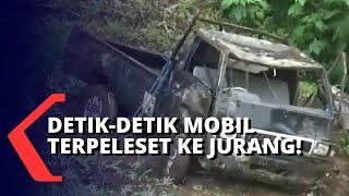 Detik-detik Mobil Terjun ke Jurang karena Jalan Licin!