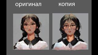 Копирую портрет текстурными кистями/полный процесс рисования/ drawing portrait /full drawing process