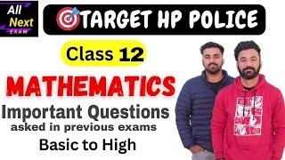 Target  HP POLICE CONSTABLE and PATWARI || Mathematics 12 || IMPORTANT QUESTIONS...#hppolice