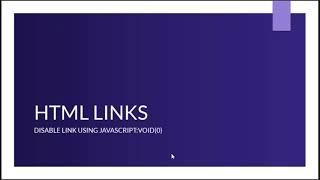4 7 HTML Links Disable link using javascript