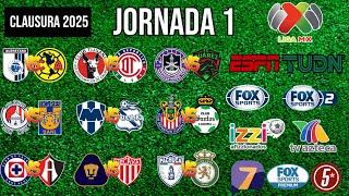 FECHAS, HORARIOS Y CANALES PARA LA JORNADA 1 DE LA LIGA MX CLAUSURA 2025