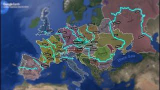 Major Rivers of Europe on Google Earth