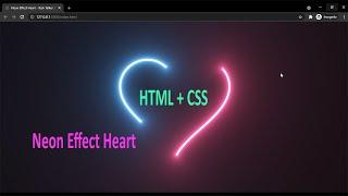 Neon Effect Heart   ||   HTML + CSS + JavaScript