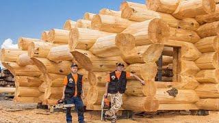 Incredible Fastest Wooden House Construction Method - Amazing Intelligent Log House Building ▶3