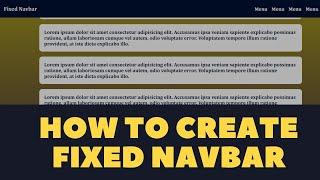 Fixed Navbar in CSS | CSS Tricks | Navbar Html CSS