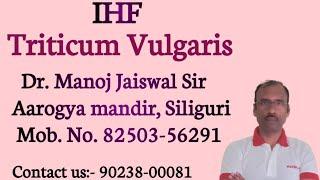Triticum Vulgaris. Dr Manoj Jaiswal Sir, #homeopathy #IHF #mindmethod #sensation  7 January 2024