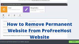 How to Remove Permanent Website From ProFreeHost Website