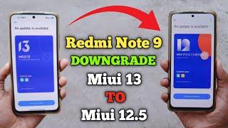 Redmi Note 9 Downgrade Miui 13 To Miui 12.5 Update 