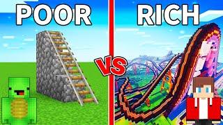 Mikey POOR vs JJ RICH Roller Coaster House Survival Battle in Minecraft (Maizen)