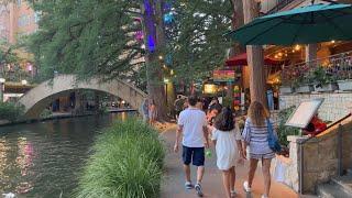 Sunset Walk on San Antonio River Walk in Summer 2023