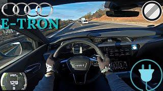 Audi E-tron Sportback 55 Top Speed Drive on Autobahn in Germany