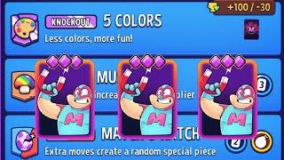 3X knockout 5 color daily mode match masters today gameplay.