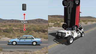 Dropping Objects on vehicles from Different Heights | BeamNG.drive