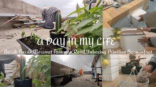 #vlog Aktivitas irt dari pagi sampai malamBersih bersih rumah minimalis putih kayu.Refill.Unboxing