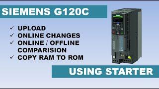 Siemens G120C drive Upload using STARTER
