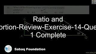 Ratio and Proportion-Review-Exercise-14-Question 1 Complete, Math Lecture | Sabaq.pk