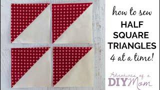 How to Make Half Square Triangles  - 4 at a time!