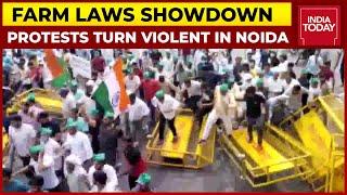 Farmers' Bharat Bandh: Farmers Protests Turn Violent In Noida, Protesters Clash With Police