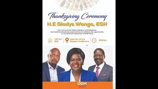 LIVE: Raila, Moses Kuria & ODM Top Leaders in Homabay County For Gov. Wanga Thanksgiving Ceremony