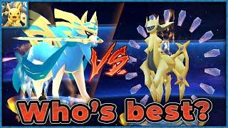 Sword King vs Creator Arceus - Early game comparison - Pokeland Legends