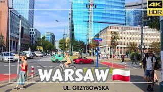 [4K] a scenic walking tour in Warsaw. 60 fps spacer po Warszawie ul. Grzybowska.