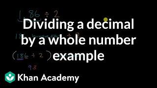 Dividing a decimal by a whole number example