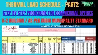 PART2 I THERMAL LOAD SCHEDULE I DUBAI MUNCIPALITY STANDARD I FOR COMMERCIAL PROJECT I