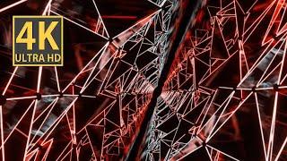 Abstract Background Video 4k Screensaver TV Red Teal Network Tunnel VJ LOOP NEON Calm Blender-Art