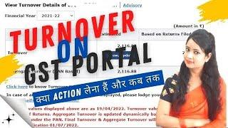 Action on GST Turnover showing on portal, GST update, Estimated turnover? GST turnover calculation