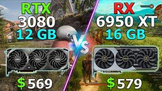 RTX 3080 12 GB vs RX 6950 XT 16 GB - Ray Tracing Ultra, DLSS vs FSR