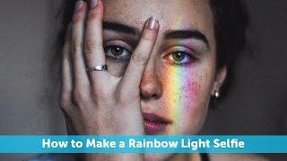 How to Make a Rainbow Light Selfie With PicsArt Stickers