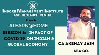 IMI’s sixth constructive session by CA Akshay Jain on impact of covid19 on indian & global economy