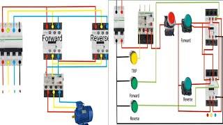 Forward and  Reverse Starter Complete Wiring for 3 Phase Motor