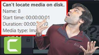 Camtasia can't locate media on disk