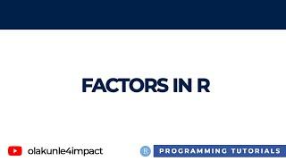 Dealing with Categorical Variables in R #rstats #rstudio #olakunle4impact