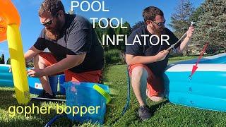 Inflating pool with air compressor tool