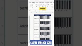 How to create scan barcode in excel II Generate Barcode II #shortsfeed #shorts