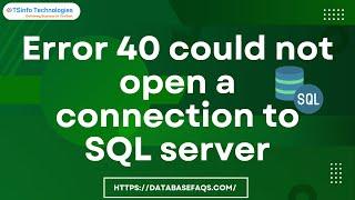 Error 40 could not open a connection to sql server