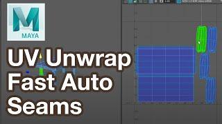 UV Unwrap Fast with Auto Seams in Maya Tutorial