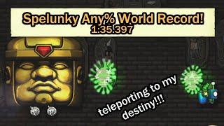 Spelunky HD Any% Speedrun World Record! (1:35.397)