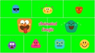 Animated Emojis - Green screen elements collection - Chroma key - HD