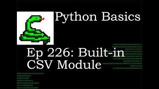 Python Basics CSV Module