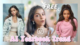 90s ai yearbook trend FREE editing tutorial| How to do Viral AI yearbook photo trend Instagram reels