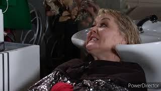 Coronation Street - David Accidentally Sprays Beth With Conditioner (1st February 2023)