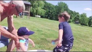 Funny baby playing with whater - baby outdoor video | ryk game tech baby